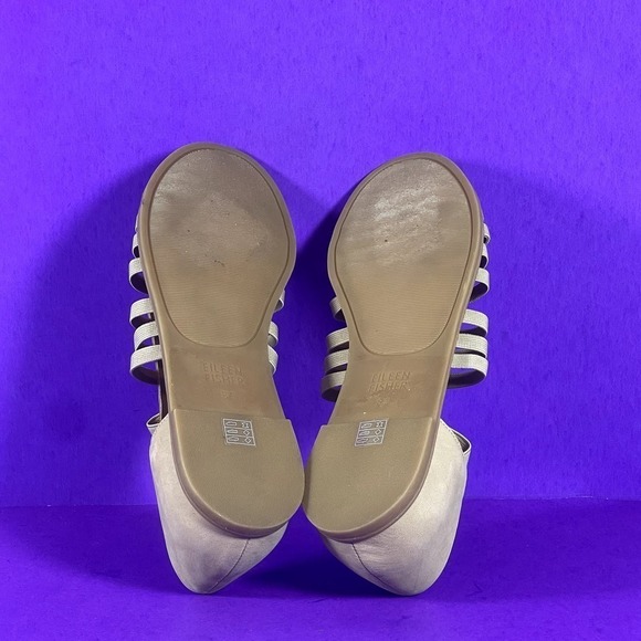 EILEEN FISHER Rato Strappy Khaki Leather Sandals Women's Shoe Size 8.5 -NEW - Picture 8 of 9